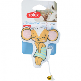 Котешка играчка CHATOUILLE TOY MOUSE DRESS мишка с рокля, камбанка и котешка трева 12см